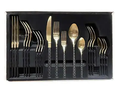 Disney Parks 50th Luxe Mickey Icon Silverware Black Gold Flatware Set • $108