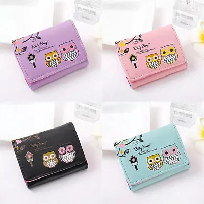 £4.79 • Buy Purse Faux Leather Ladies Owl Design Card Coin Money Cash Wallet Large Size
