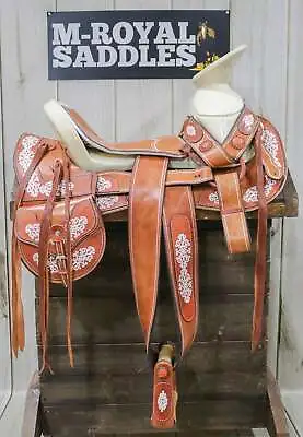 15  Montura Charra Pintada Charro Mexican Horse Saddle • $834
