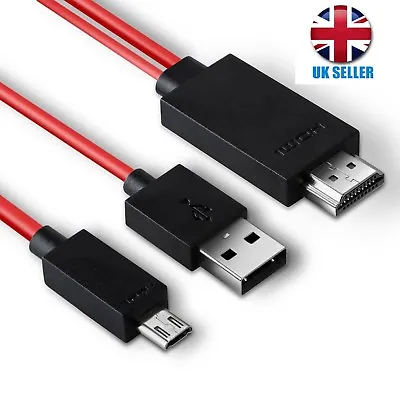 2M MHL USB To HDMI HD TV Adapter Cable For Samsung Galaxy Tab 3 10.1 8.0 Tablet • £12.12