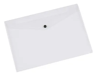 A4 Clear Plastic Document/wallets  Popper Stud Fastner • £1.70