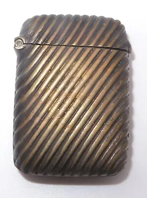 Vintage Brass Metal Repousse Diagonal Stripes Match Safe Vesta Case 26.14g • $4.99