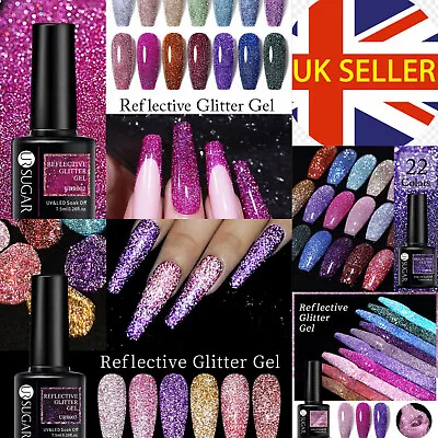 £3.89 • Buy UR SUGAR Glitter GEL UV LED Colour Soak Off Gel Sparkl Nail Polish Varnish UK