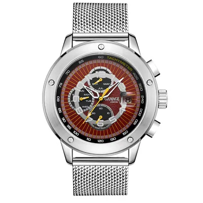 Mens Automatic Watch Silver Liberty Stainless Steel Mesh Bracelet GAMAGES • £59.99