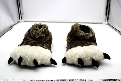 Men's Lazy One Fun Animal Character Faux Fur Bear Claw Slippers Size L 5-7 • $15.99