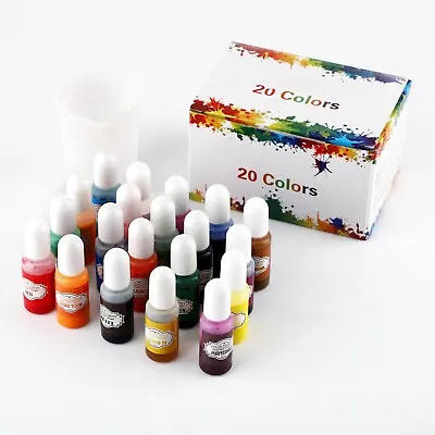 20 Color Epoxy UV Resin Pigment Liquid Colorant DIY Dye Art Craft Kit Set 10ml • $16.98