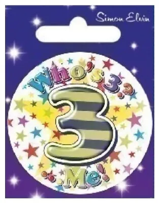 Simon Elvin - Age 3 3rd Birthday Small Badges • £2.49