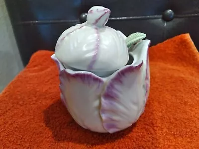 Vintage Serving Dish Tulip Design With Ceramic Spoon Laslo By Mikasa • $29.99