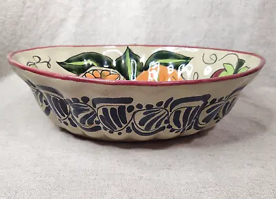 Hand Painted Tal Rios Mexico Pottery Serving Bowl Lead-Free Large Decorative • $24.95