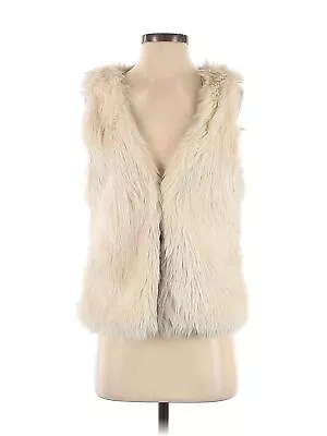 H&M L.O.G.G. Women Ivory Faux Fur Vest S • $32.74