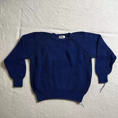 Vintage Gap Sweater Adult Mens Small Chunky Knit Cable Textured Blue Patterned • $20