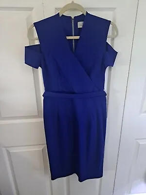  Preen By Thornton Bregazzi Women's Blue COBALT Sheath Dress Size LARGE  • $125