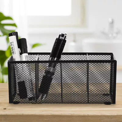  Iron Wrought Four Grid Pen Holder Office Bedroom Supplies Makeup Brush • £13.01