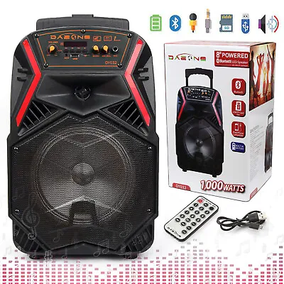 8  Portable Bluetooth Party Speaker Subwoofer Heavy Bass Sound System 1000 Watts • $44.99