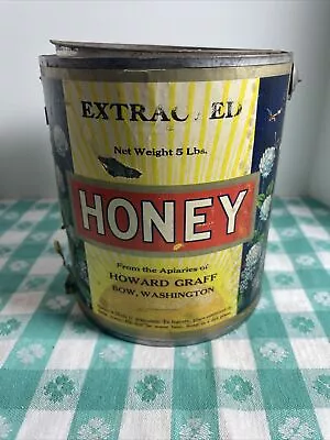 Vintage Honey Howard Graff Bow Washington 5 Lb Tin • $19.99