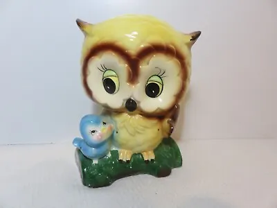 Vintage Lark Japan Owl And Baby Bluebird Planter Has Crack • $28.92