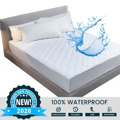 £21.59 • Buy New Waterproof White Mattress Pad Cover Anti Mites Bed Sheet Mattress Protector