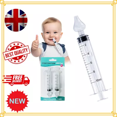 PORTENTUM Nasal Aspirator Nose Cleaner Syringe Nasal Irrigator Reusable Silicone • £3.79