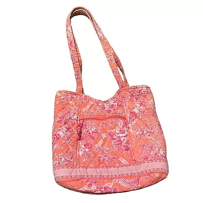 Vera Bradley Bucket Tote Bag Retired Hope Toile Print Pink Birds Floral Rose • $14.99