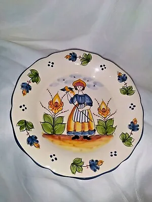 JAY WILLFRED DECORATIVE PLATE Andrea By Sadek  PORTUGAL 445 WOMAN WITH BIRD • $24.95
