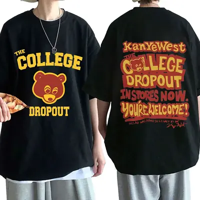 Kanye West College Dropout T-Shirt Music T-Shirts Male Female Hip Hop Streetwear • £15.59