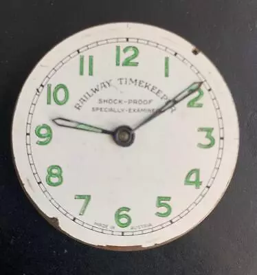 Vintage Railway Timekeeper Pocket Watch Face/dial/hands - Spares/Repair • £32.99