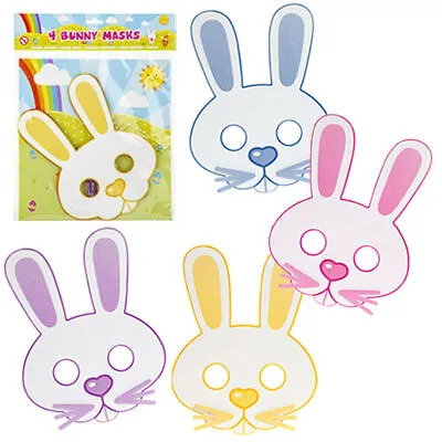 🐣4x EASTER BUNNY MASKS Fancy Dress Party Fun Novelty Rabbit Chick Card Party UK • £2.45