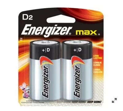 Energizer Max D Alkaline Batteries With +PowerSeal 2 Pack New Sealed Exp 12/2028 • $8.75