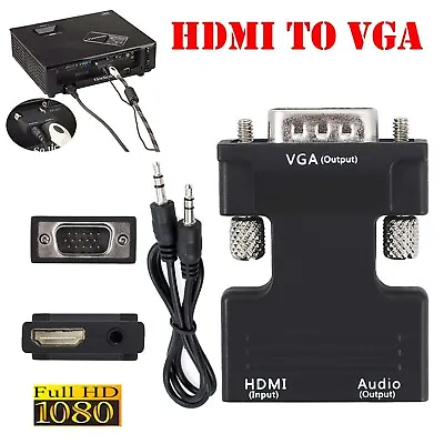 £2.71 • Buy 1080P HDMI To VGA Converter Adapter Connector Cable With Audio Output Quality