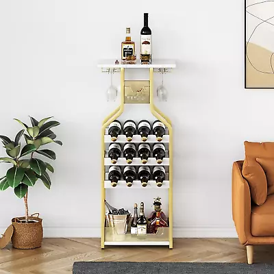 Metal Wine Rack Wine Bottle Holders Stands Freestanding Floor Wine Storage Orga • $156.52