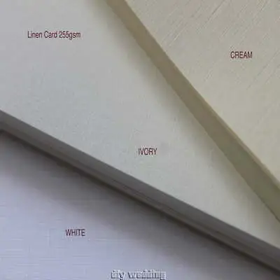 20 A4 Sheets Of Card (Ivory Cream Or White) 255gsm Printable LINEN HAMMERED • £7.07