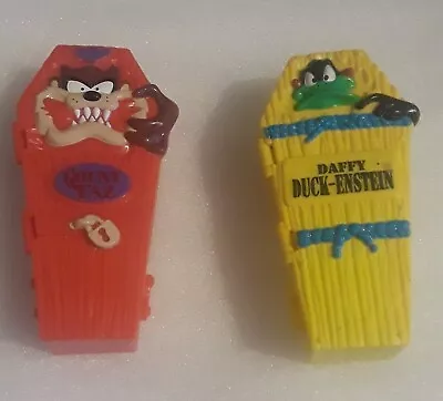 VTG Looney Tunes Halloween Count Taz & Daffy Duck-Einstein Coffin Bank 1997 • $19.99