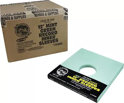 (500) 12” Mint Green COLORED Paper Record INNER SLEEVES Acid-Free ARCHIVAL • $179.99