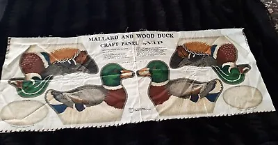 Vintage Cut And Sew Mallard And Wood Ducks VIP Easy To Sew Fabric PANEL BIN • $9.95
