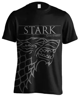 Game Of Thrones Stark Mens Black Cotton T-Shirt • £8.99