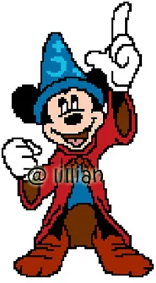New MICKEY MOUSE RED MAGICIAN Counted Cross Stitch PATTERN • $2.21