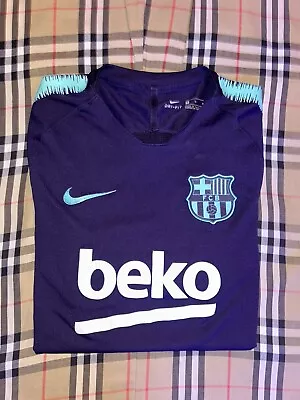 NIKE FC Barcelona 18/19 Soccer Football Training Jersey Purple Teal Mens Medium • $32.99