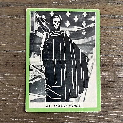 Vintage 1963 Rosan Terror Monster Series Skeleton Women Card #29 GREEN A • $19.99