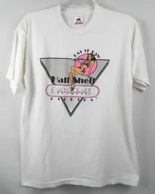 Half Shell Raw Bar Key West FL Collectible White Vintage Adult L T-Shirt • $30