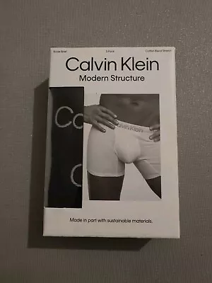 Calvin Klein - 3 Pack Boxer Briefs - M - Cotton Stretch - Classic Fit - Black • £19.99