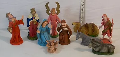 Lot Of 10 Nativity Figures 9 Made In Italy Vintage Nativity Figures Lot Of 10 • $14.49