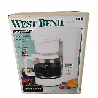 Vintage New West Bend 10 Cup Programmable Coffeemaker Old Stock #56690 • $42.75