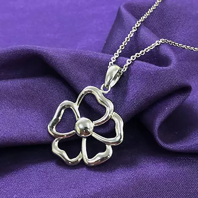 QVC Steel By Design Stainless Steel Flower Pendant 18  NecklacePre-owned Jewelry • $0.99