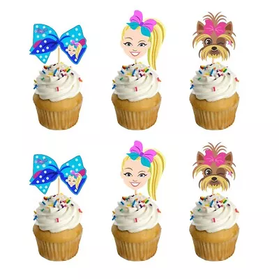 12x Jojo Siwa Cupcake Topper. Party Lolly Loot Bag Cake Banner Bunting Flag Deco • $11.50