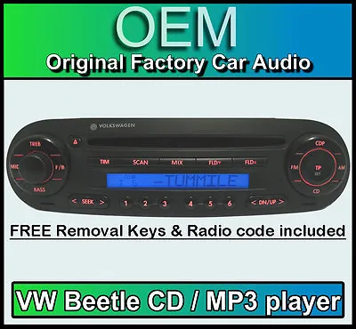 VW Beetle CD MP3 Player Volkswagen Beetle Radio Car Stereo Code & Removal Keys • $296.95