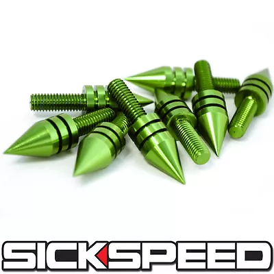 6pc Green Billet Aluminum Motorcycle Spiked Bolt Screw For Windscreen C • $10.88