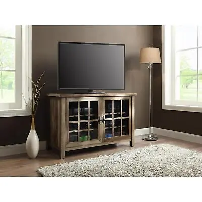 Entertainment Center TV Stand TVs 55-inch Weathered Wood Storage Cabinet Shelves • $248.85