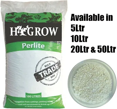 Perlite 5L / 10L / 20 & 50Ltr Premium Grade 1 To 6mm Hydroponics Soil Garden • £6.49