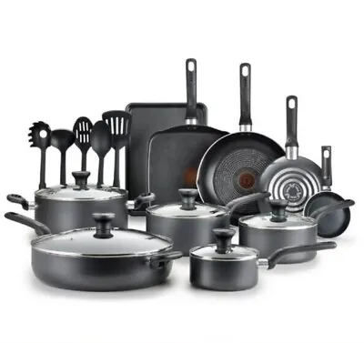  T-fal Easy Care Nonstick Cookware: 20-Piece Set In Grey Dishwasher-Friendly  • $140