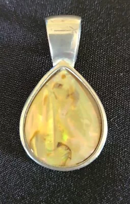 Silver Natural Yellow Mookaite Jasper Pendant  • $19.99